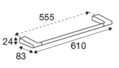 Pressalit Style håndklædestang 610 mm - Krom