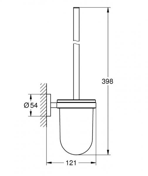 Grohe Start toiletbørste t/væg - Mat sort