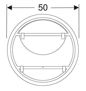 Geberit Option rundt spejl m/direkte og indirekte lys - Ø 50 cm