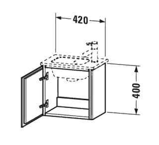 Duravit L-Cube 42 mini underskab m/højrehængslet låge - Hvid højglans