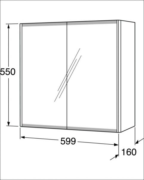 Gustavsberg Graphic 60 spejlskab - Hvid