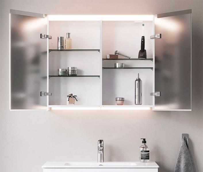 Cass&oslash;e 60 spejlskab m/lys og lysstyring - Hvid