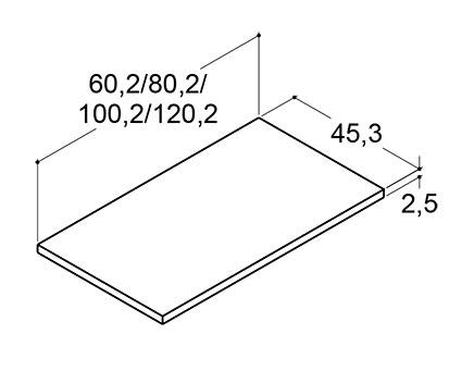 Dansani Luna laminatbordplade 80 - Sort mat