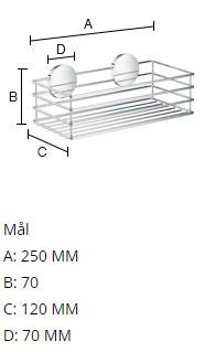 Beslagsboden selvklæbende brusekurv - Krom