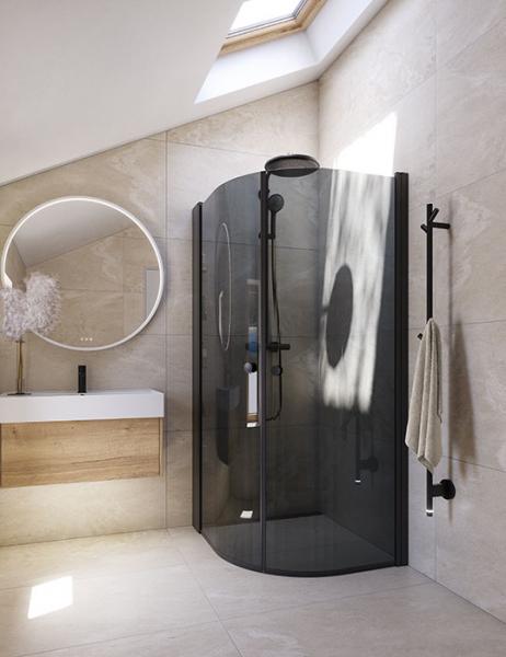 Dansani Match E+E brusehjørne - 90x90 cm - Tonet glas/mat sort Dansani Match E+E brusehjørne - 90x90 cm - Tonet glas/mat sort