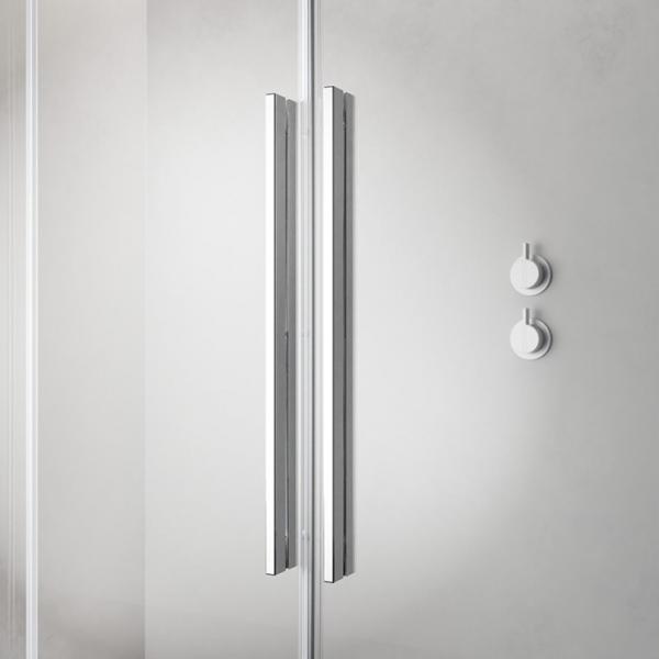 Str&oslash;mberg Faro 42 bruseniche m/skyded&oslash;re 96x96 - Klar glas/krom