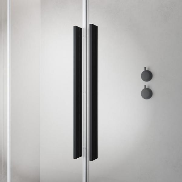 Strømberg Faro 42 bruseniche m/skydedøre 106x106 - Klar glas/mat sort Strømberg Faro 42 bruseniche m/skydedøre 106x106 - Klar glas/mat sort
