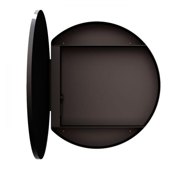 Cass&oslash;e Form rundt spejlskab m/lys, touch og antidug &Oslash;60 cm - Sort