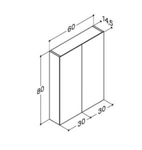 Dansani Style spejlskab 60 m/lysstyring - Hvid mat