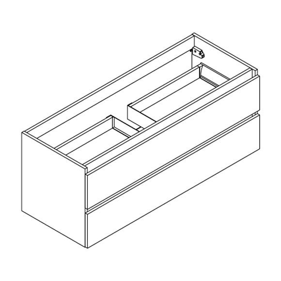 Allibert Bali underskab m/skuffer til Double-vask - Molina Ask - 120 cm Allibert Bali underskab m/skuffer til Double-vask - Molina Ask - 120 cm
