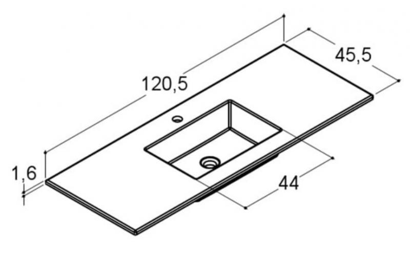 Dansani Luna møbelpakke 120 m/Edge vask  - Nordisk eg