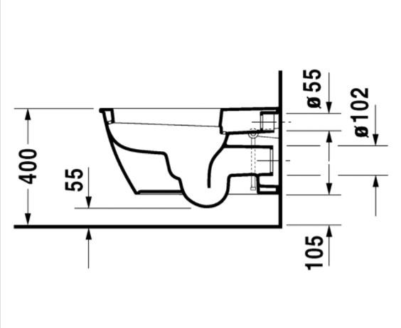 Duravit Darling New Rimless hængeskål m/wonderglis til sensowash sæde