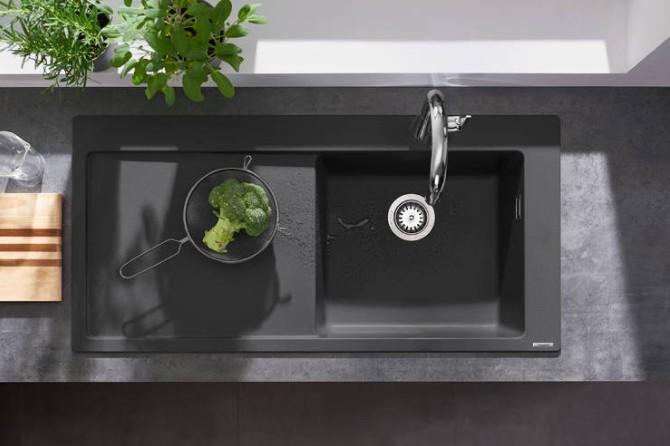 Hansgrohe S514-F450 køkkenvask i komposit - Vask til højre - Graphite black