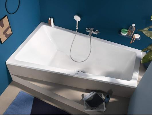 Duravit No.1 asymmetrisk badekar t/indbygning - 150 x 80 - Højre - 1 ryglæn