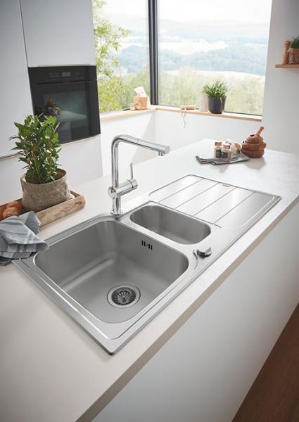 Grohe Minta køkkenarmatur m/udtræk og L-tud - Krom