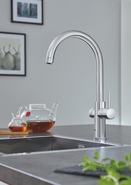 Grohe Red II Duo køkkenbatteri m/3L vandvarmer og C-tud - Krom