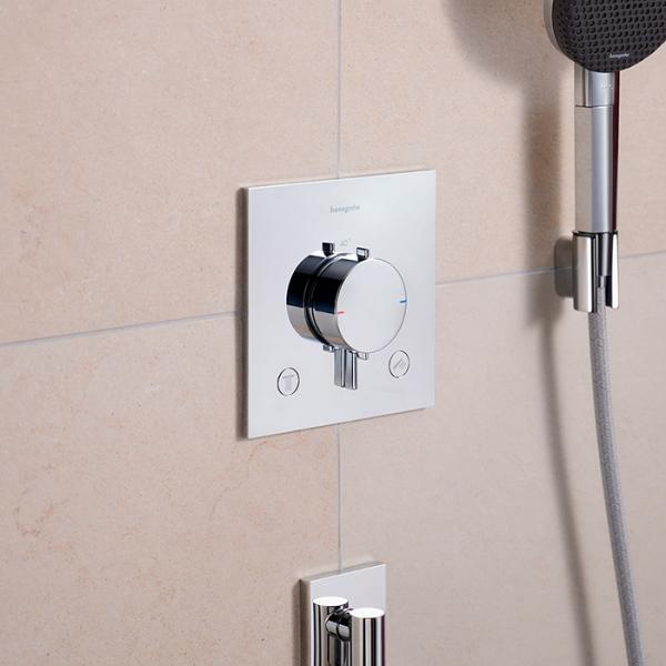 hansgrohe Ecostat Comfort E termostatarmatur til indbygning m/afspærring - 2 udtag - Krom