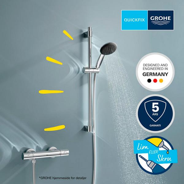 Grohe Precision Get komplet brusesystem m/termostat og håndbruser