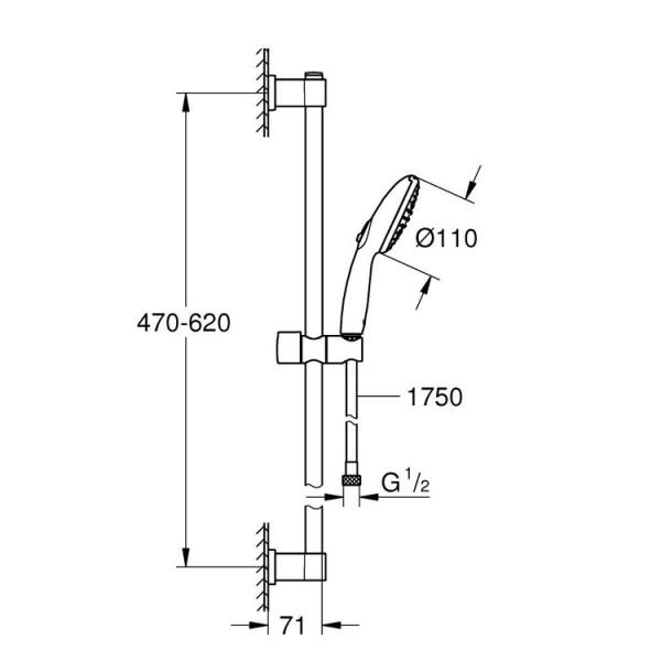 Grohe Vitalio Start 110 brusesæt 2 sprays m/WaterSaving