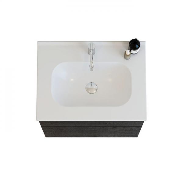 Dansani Luna 61 m&oslash;bels&aelig;t m/Kantate vask, h&oslash;j skuffe og indretning - Sort eg