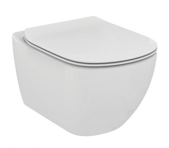 Ideal Standard Tesi RIMless+ toiletpakke inkl. sæde m/softclose, cisterne og messing betjening