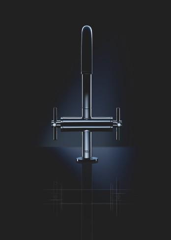 Grohe Atrio New håndvaskarmatur - Børstet hard graphite