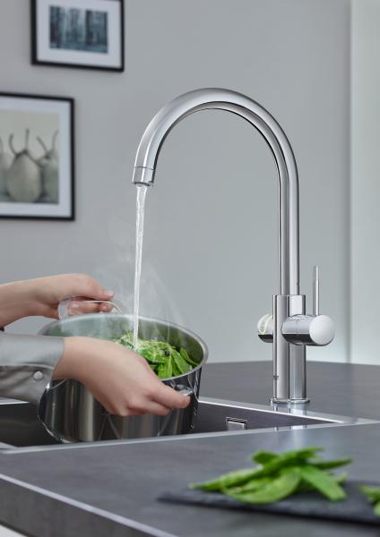 Grohe Red II Duo køkkenbatteri m/3L vandvarmer og C-tud - Krom