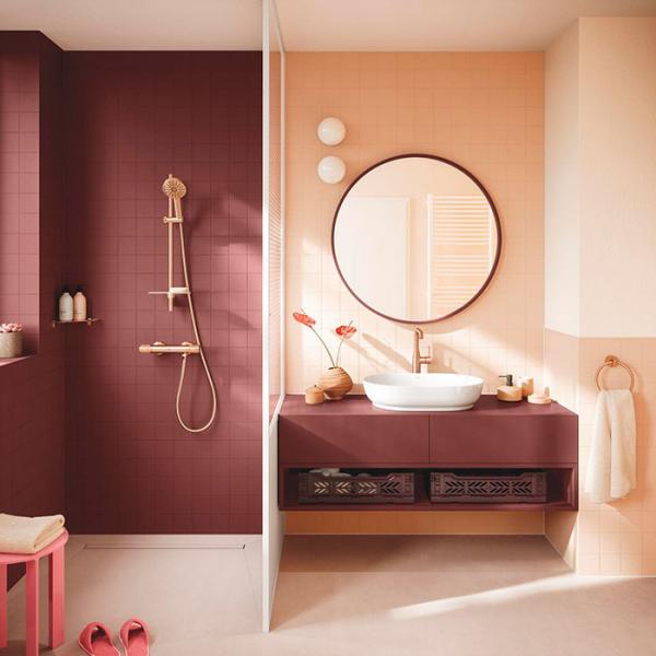 Grohe Precision komplet brusesystem m/Joy+ h&aring;ndbruser - B&oslash;rstet Warm Sunset