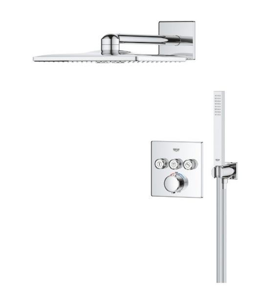 Grohe Precision SmartControl 310 komplet indbygget brusesystem m/SmartActive hovedbruser - Krom