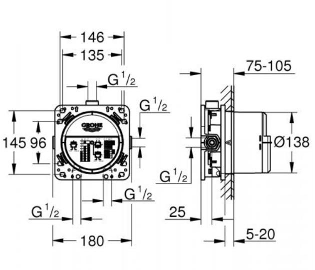 Grohe SmartControl komplet brusesystem m/ Rainshower 310 hovedbruser til indbygning - Børstet Hard Graphite