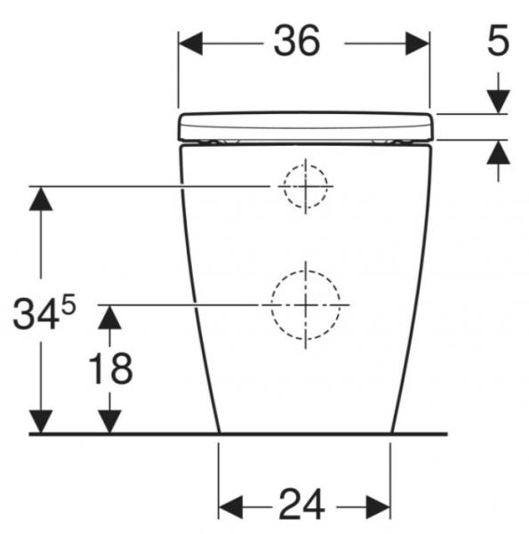 Geberit iCon BTW mat hvid gulvtoilet m/hvid Monolith cisterne