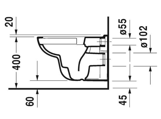 Duravit D-Code RIMless toiletpakke inkl. sæde m/softslose, cisterne og hvid betjening