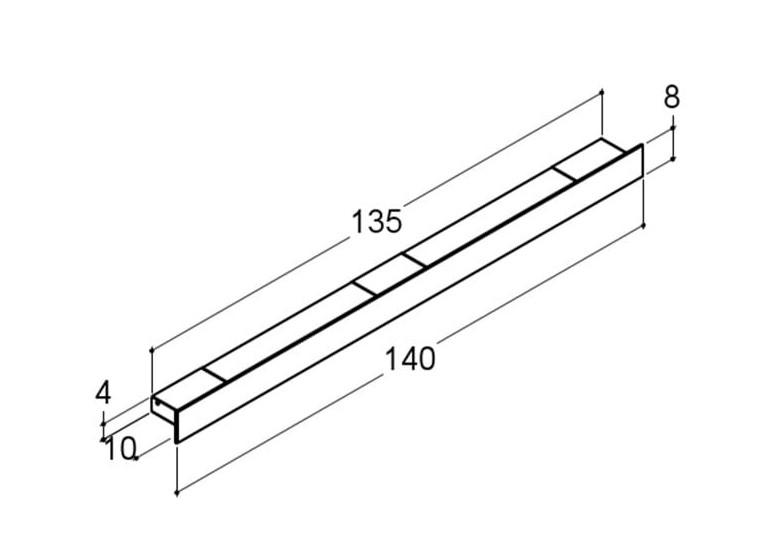 Dansani Illumi hylde 140 cm m/elstik, USB stik, trådløs lysstyring - Mat sort