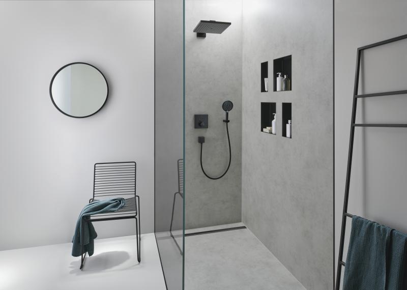 Hansgrohe XtraStoris indbygget hylde 300x300x100 - Mat sort