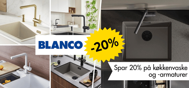Spar 20% på Blanco køkkenvaske og armaturer